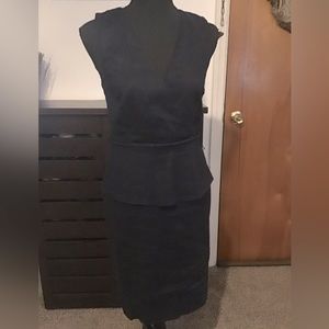 Dark navy peplum sheath dress